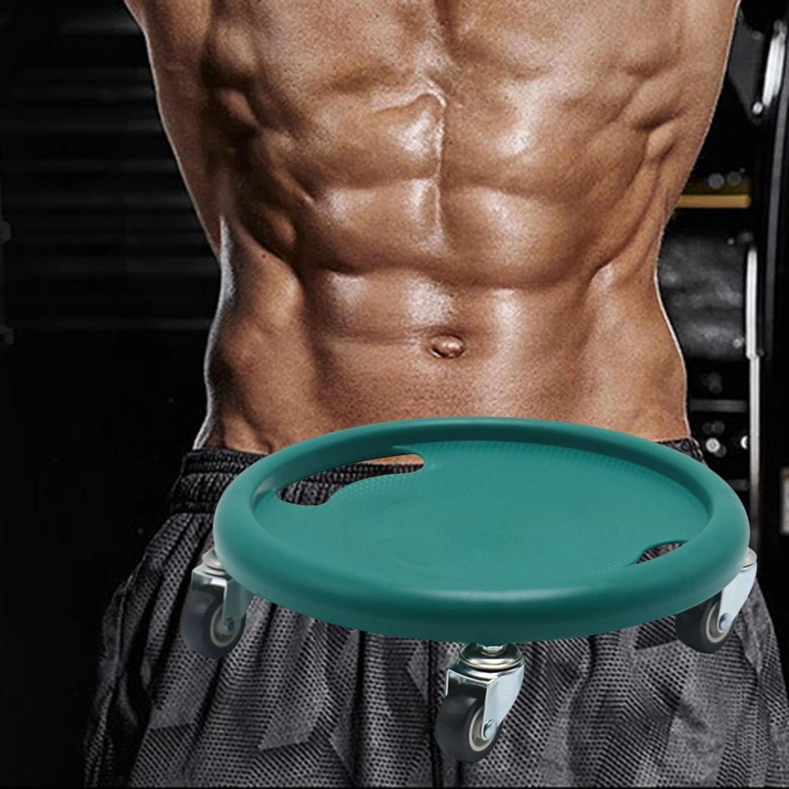 Abdominal Disc Wheel Roller Trainer anti Slip Abdominal Muscle Wheel Workout Green