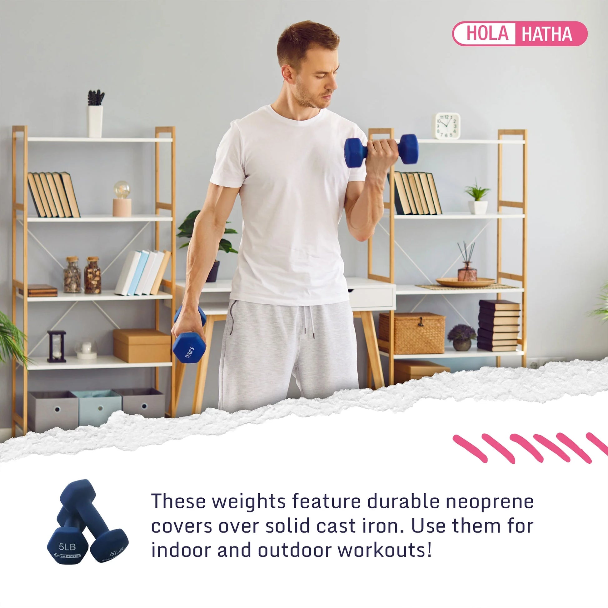 2, 3, and 5 Pound Neoprene Dumbbell Free Weight Set with Rack