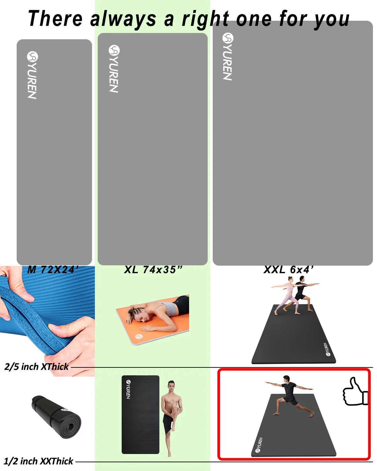 Large Gym Mat 78X51" 10Mm Thick NBR Foam Exercise Mats for Home/Garage Gym Yoga Floor Workout Blue
