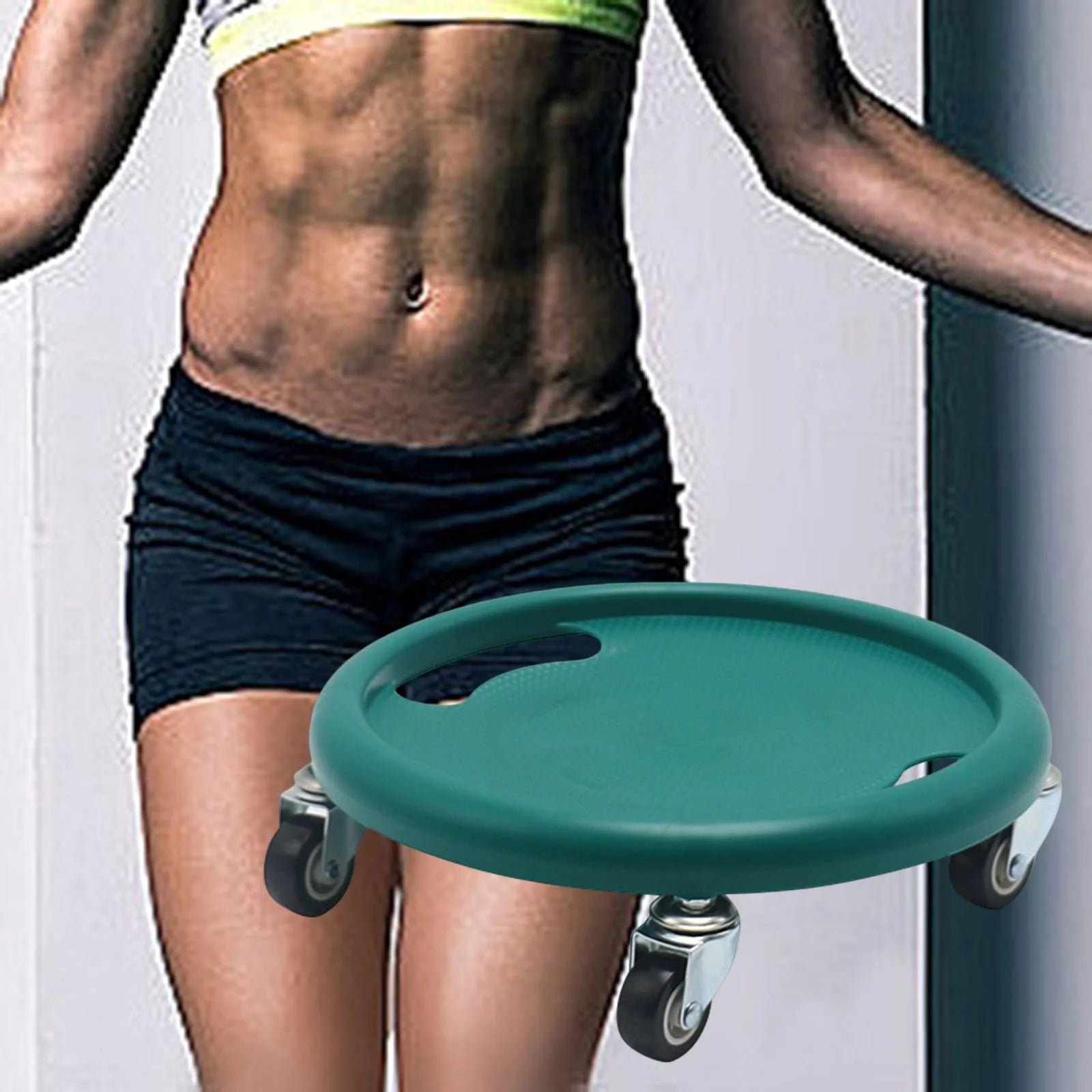 Abdominal Disc Wheel Roller Trainer anti Slip Abdominal Muscle Wheel Workout Green