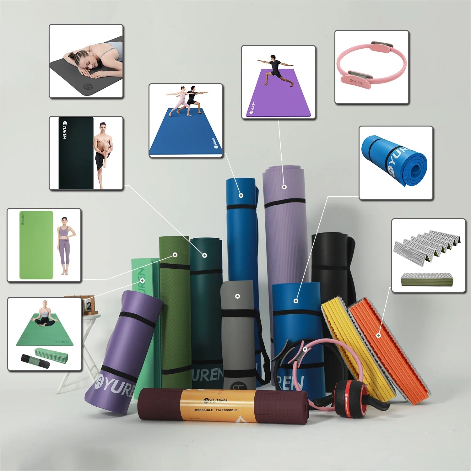 Large Gym Mat 78X51" 10Mm Thick NBR Foam Exercise Mats for Home/Garage Gym Yoga Floor Workout Blue
